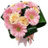 букет из кремовых роз и розовых гербер. Пакистан