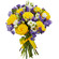 букет желтых роз и синих ирисов. Пакистан